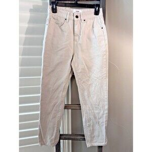Cotton On Stretch Mom Jeans Women's Size 4 Off-White High Rise 5-Pocket Pants